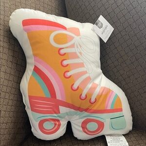 Colorful Roller Skate Accent Pillow Decor Retro Fun